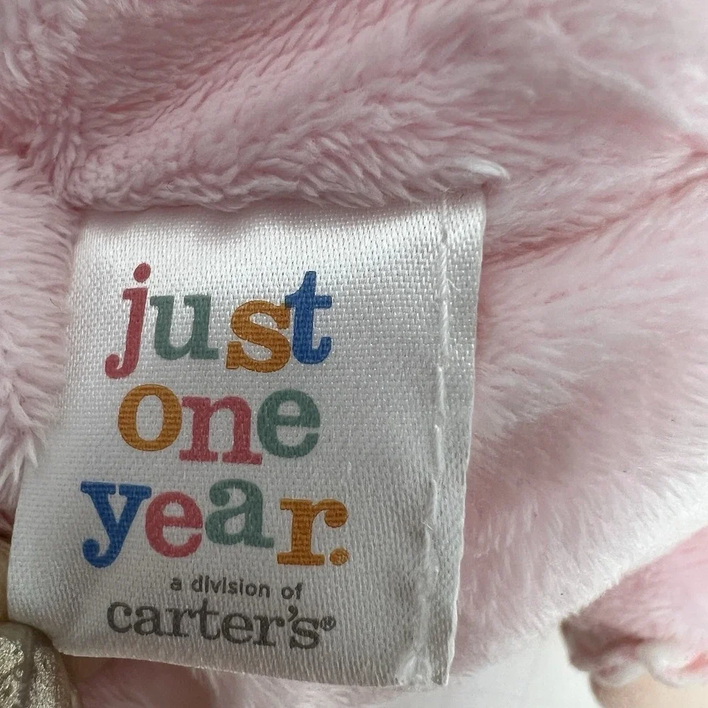 Carters Just One Year My First Doll Pink Plush Baby Rattle Soft‎ nursery Toy 8